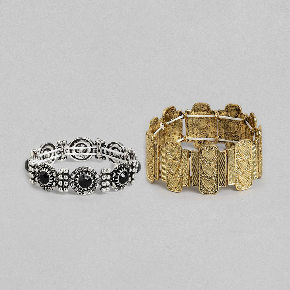 Kord Store Desirable Gold Plated Openable Set Of 2 Bracelate Combo For Girls and Women  - KSJWLRYCOMBO52