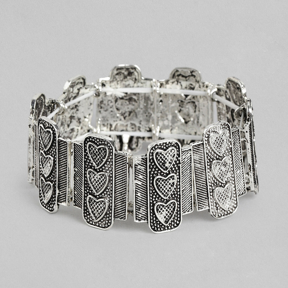 Kord Store Excellent Oxidised Plated Black Stone Openable Set Of 3 Bracelate Combo For Girls and Women  - KSJWLRYCOMBO54