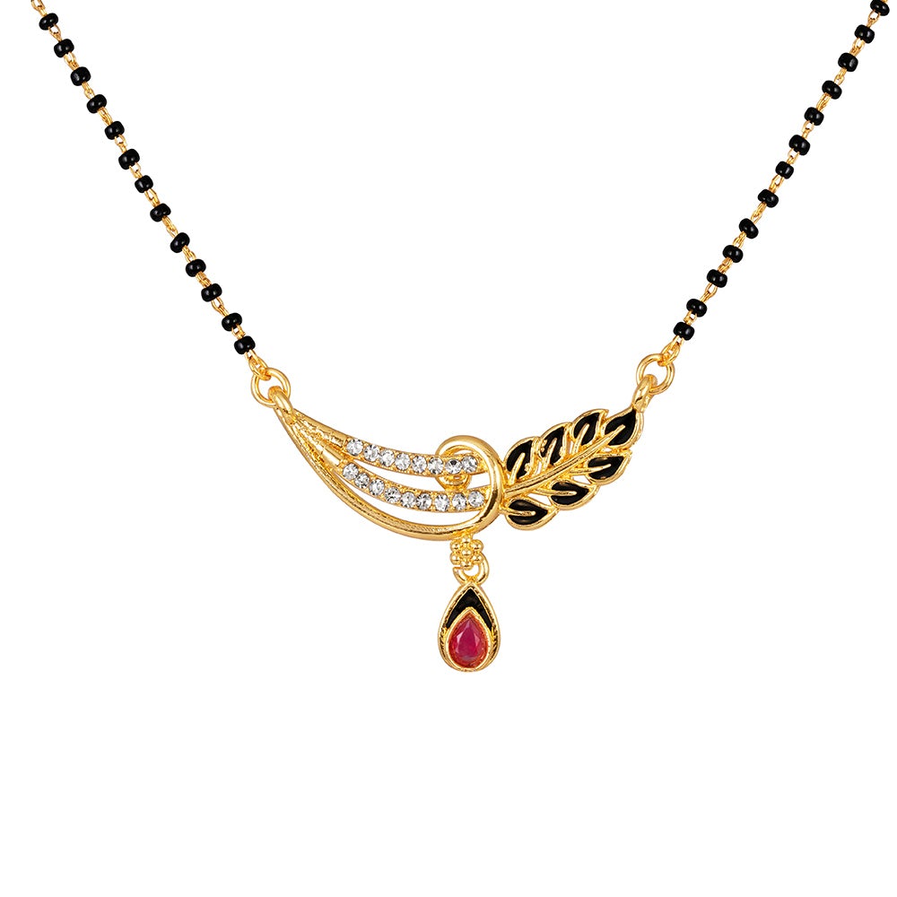 Kord Store New Latest Design Of Mangalsutra Jewellery Necklace Pendent Sets Design (22 Inch) Pride Of India Gold Jewellery Sets For Women  - KSM90013