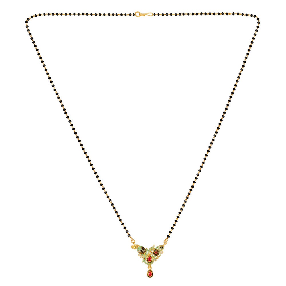Kord Store Stunning Diamond Mangalsutra Jewellery Set/New Design/Wedding Set/ 22Kt Gold Micro Plated Single Line (22 Inch) For Women    - KSM90016
