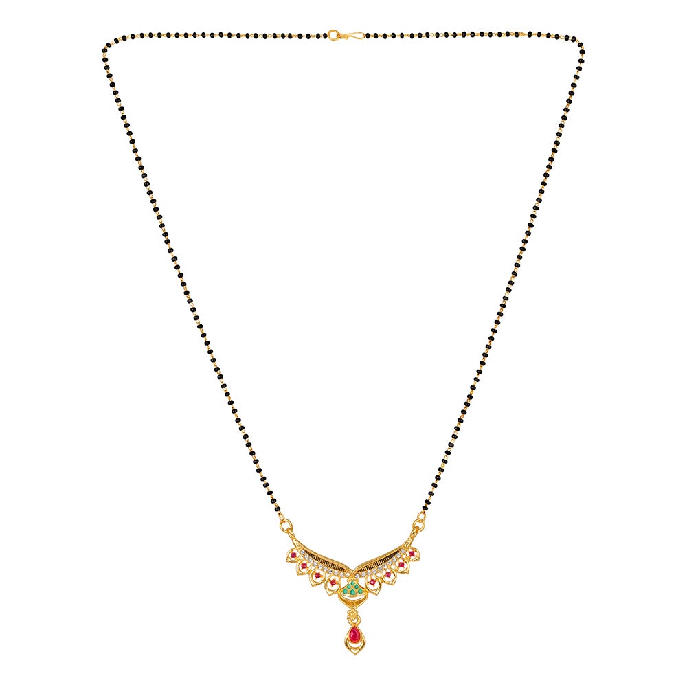 Kord Store "Dazzling Stylish" Mangalsutra (22 Inch)/Alloy Ad Diamonds Sets/Micro Gold Plated/New Design/Indian Traditional Neckline Jewellery/Wedding Set For Women  - KSM90018