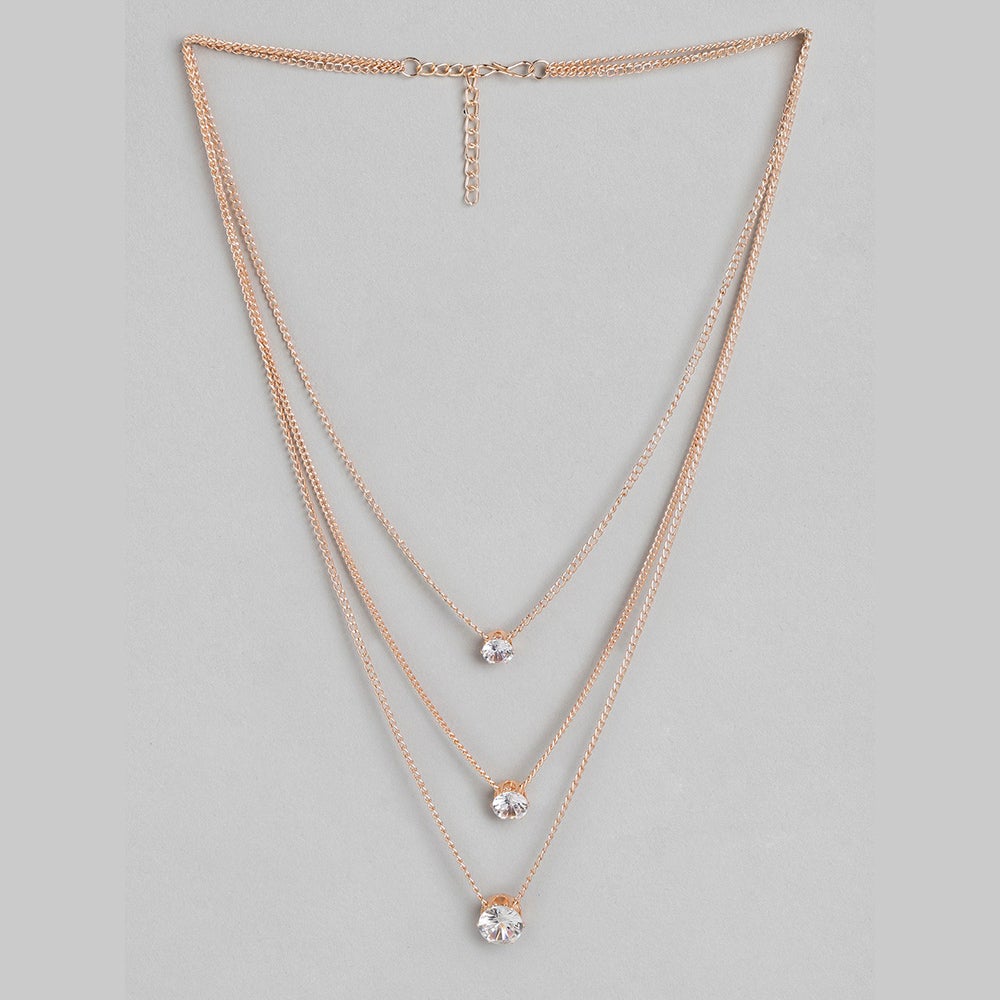 Kord Store Charming Gold Plated Center Stone Fancy Chain Necklace For Girls and Women  - KSN60188
