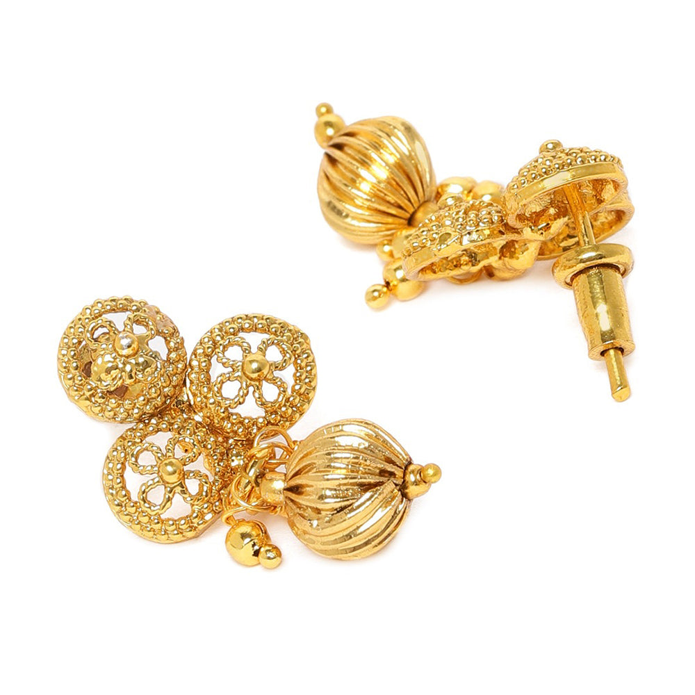 Kord Store Traditional Designer Gold Plated Choker Necklace Set For Women  - KSNKE60038