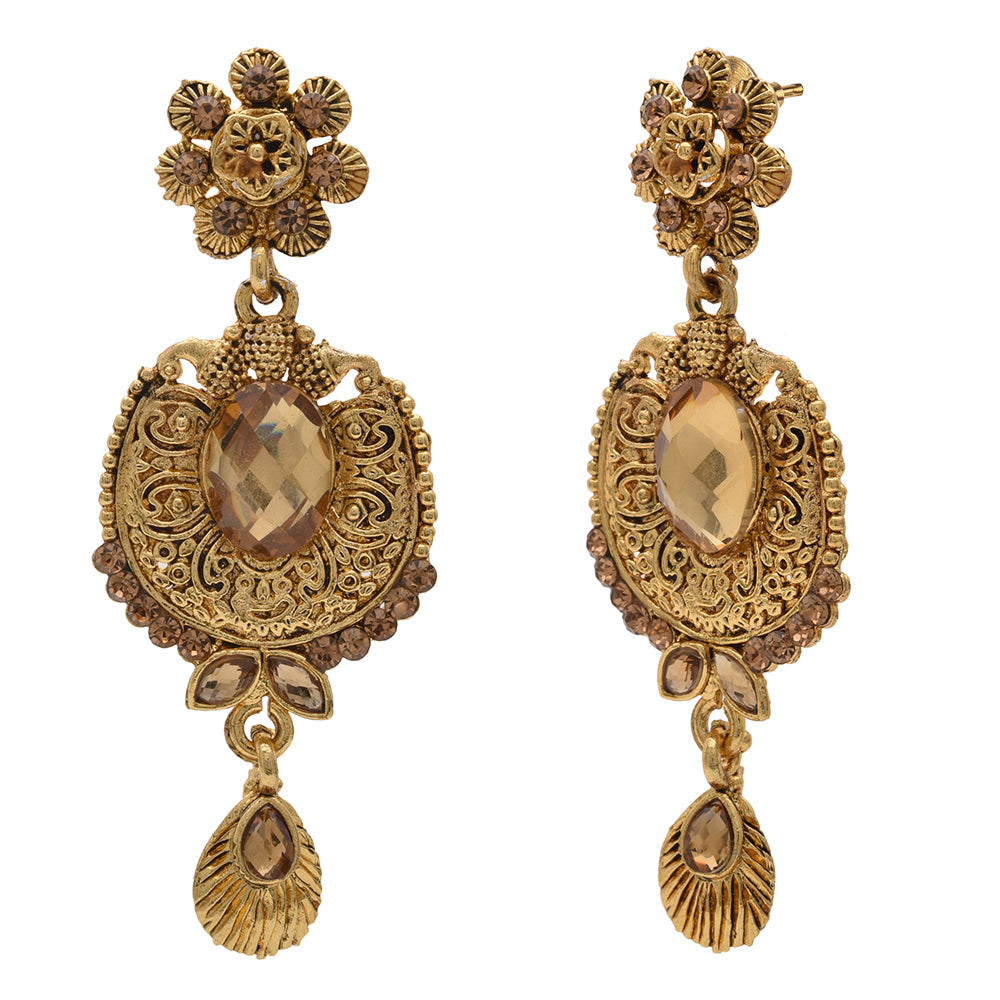 Kord Store Rajwadi Look Designer Lct Stone Gold Plated Choker Necklace Set For Women  - KSNKE60104