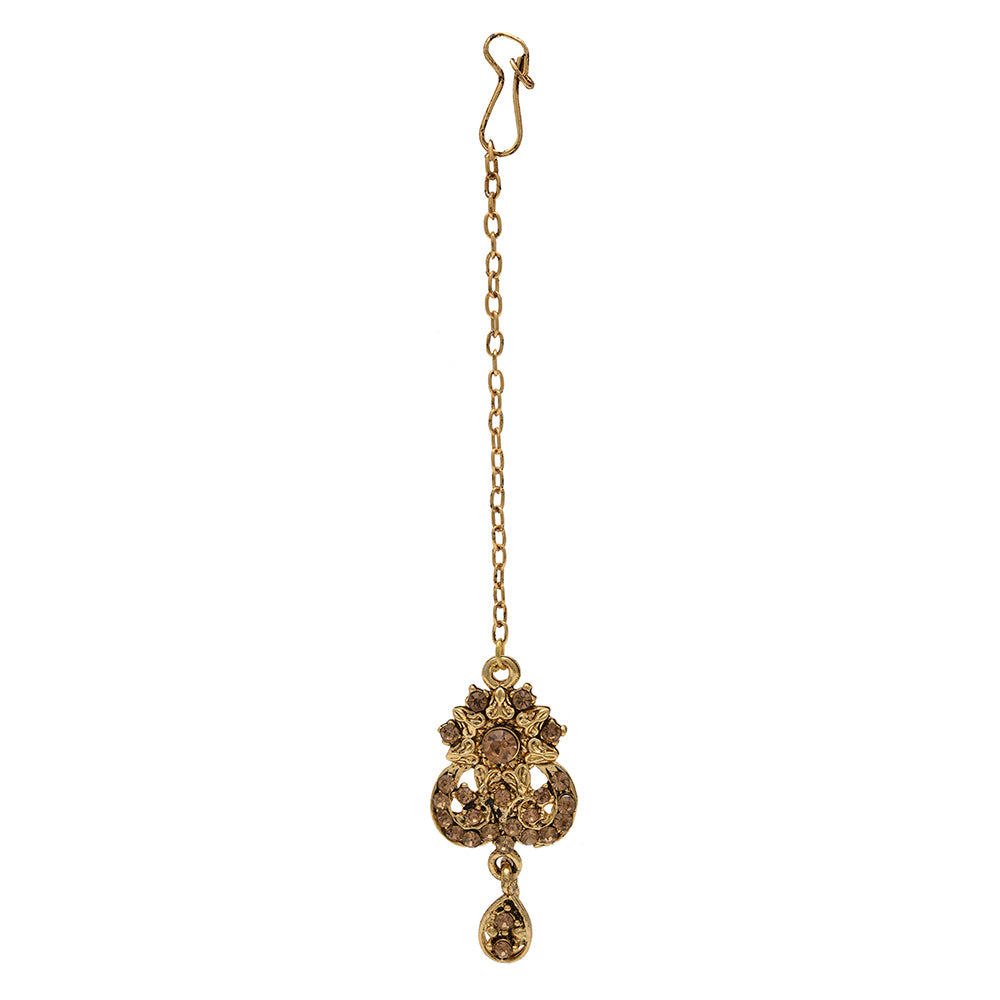 Kord Store Traditional Designer Flower Shape Lct Stone Gold Plated Choker Necklace Set For Women  - KSNKE60115