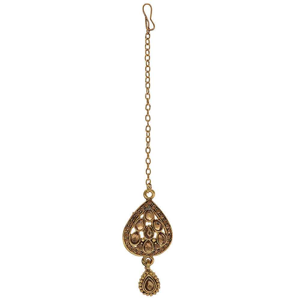Kord Store Traditional Designer Flower Shape Lct Stone Gold Plated Choker Necklace Set For Women  - KSNKE60118