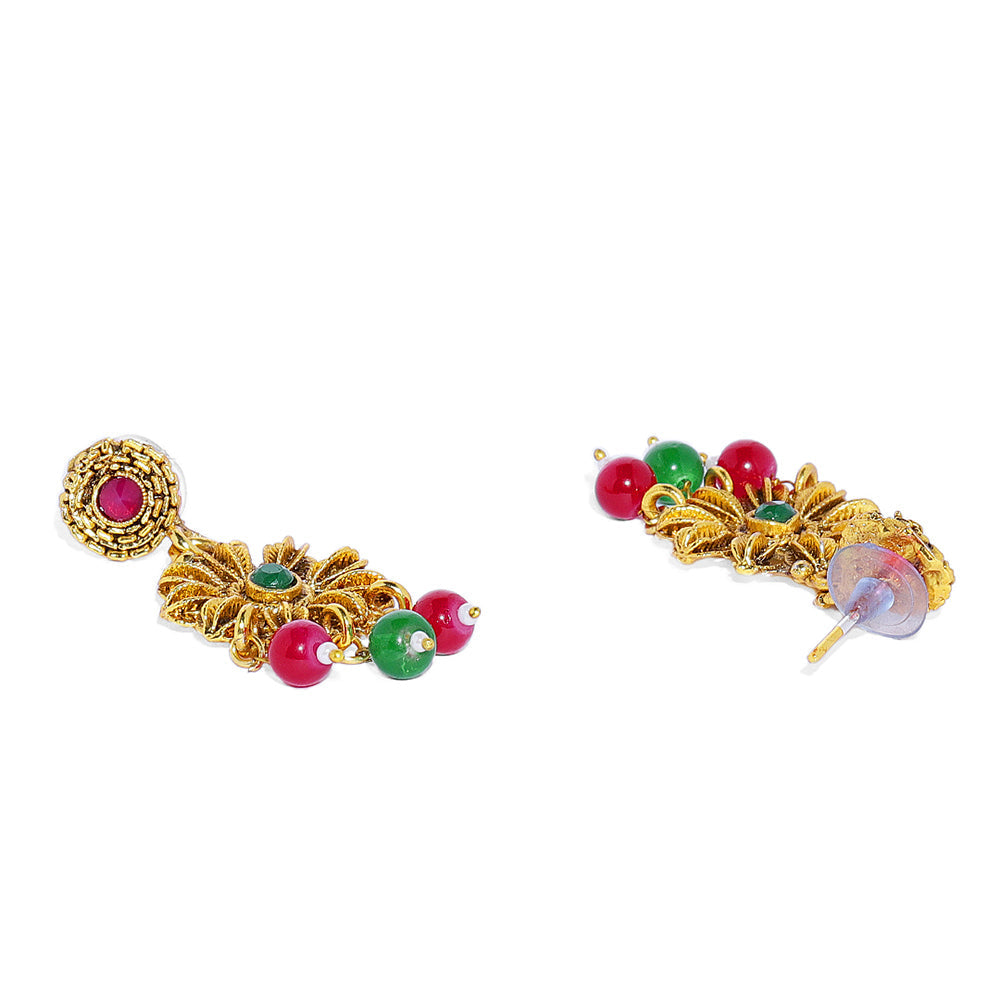 Kord Store Attractive Gold Plated Bridal/Choker Necklace Set For Girls and Women  - KSNKE60168