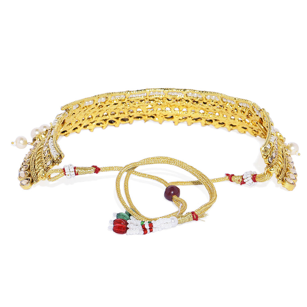 Kord Store Dazzling LCT Stone Gold Plated Bridal/Choker Necklace Set For Girls and Women  - KSNKE60169