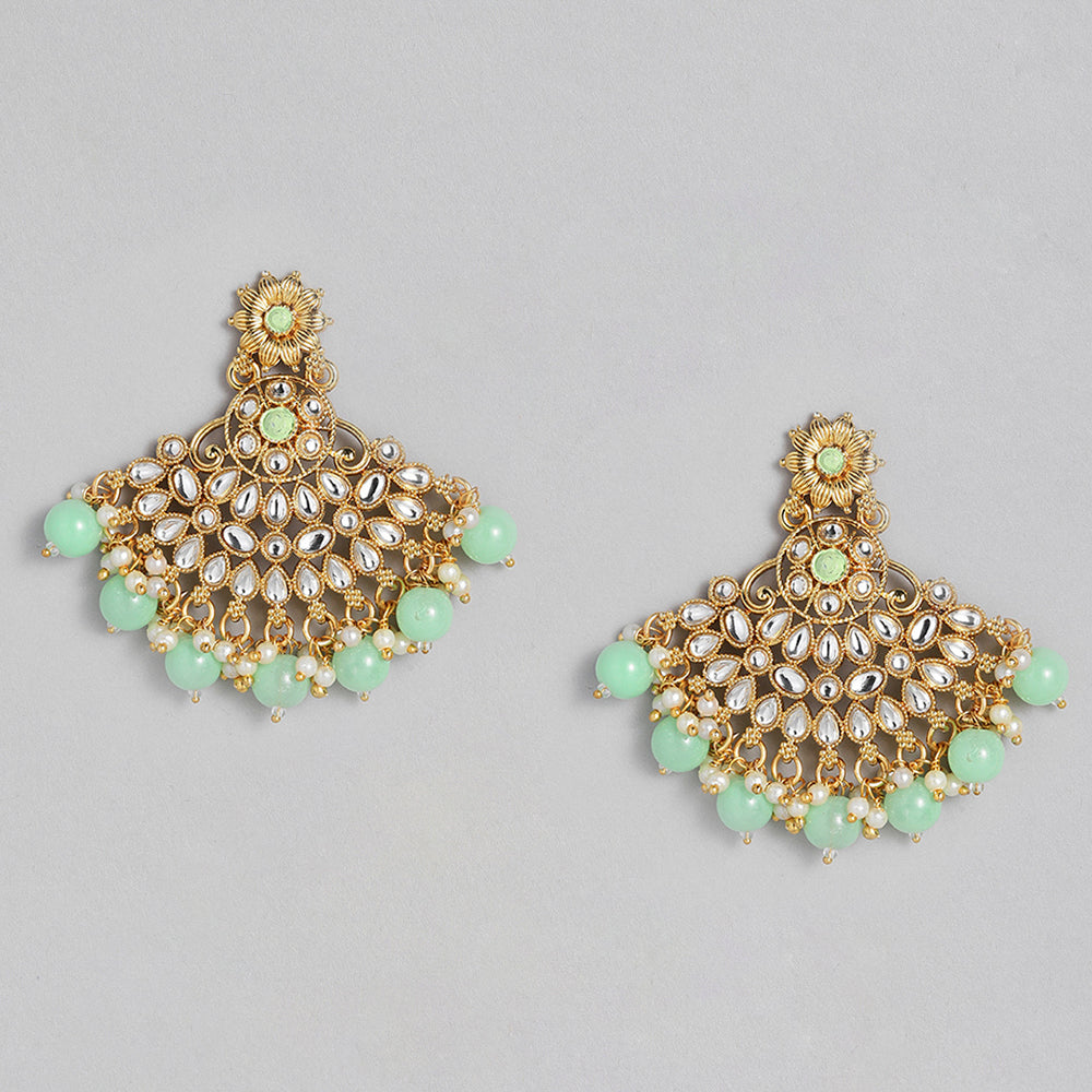 Kord Store Gorgeous Gold plated Kundan and Beads Necklace Set For Girls and Women