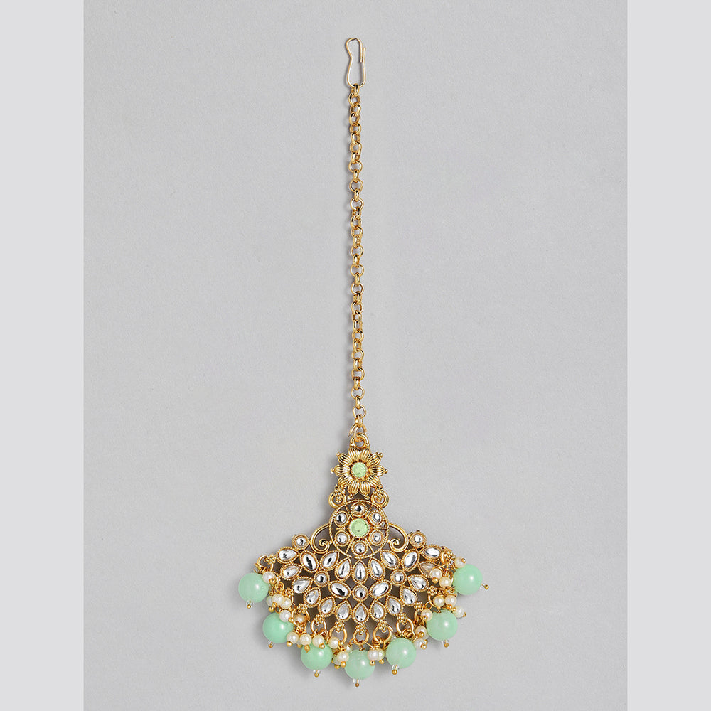 Kord Store Gorgeous Gold plated Kundan and Beads Necklace Set For Girls and Women