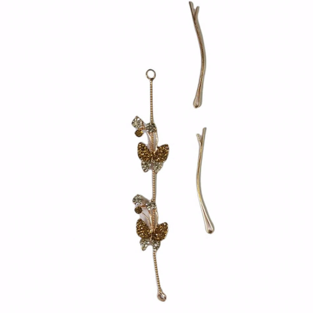 Kord Store Creative Rose Gold Plated Leaf Design Bridal Hair/Head Band Tiara For Girls and Women  - KSTRA11004