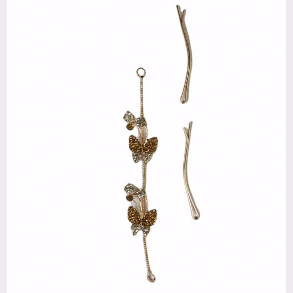 Kord Store Creative Rose Gold Plated Leaf Design Bridal Hair/Head Band Tiara For Girls and Women  - KSTRA11004