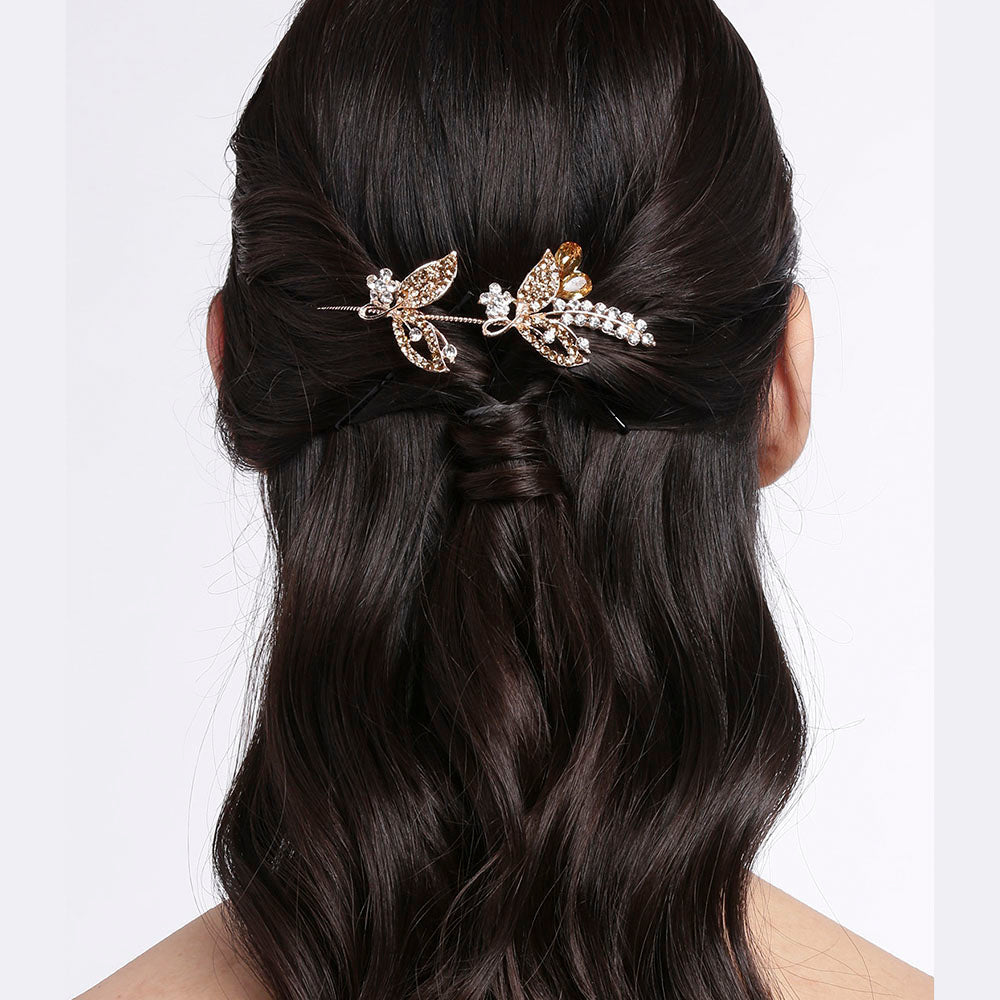 Kord Store Designer Rose Gold Plated Stone Leaf Design Bridal Hair/Head Band Tiara For Girls and Women  - KSTRA11005