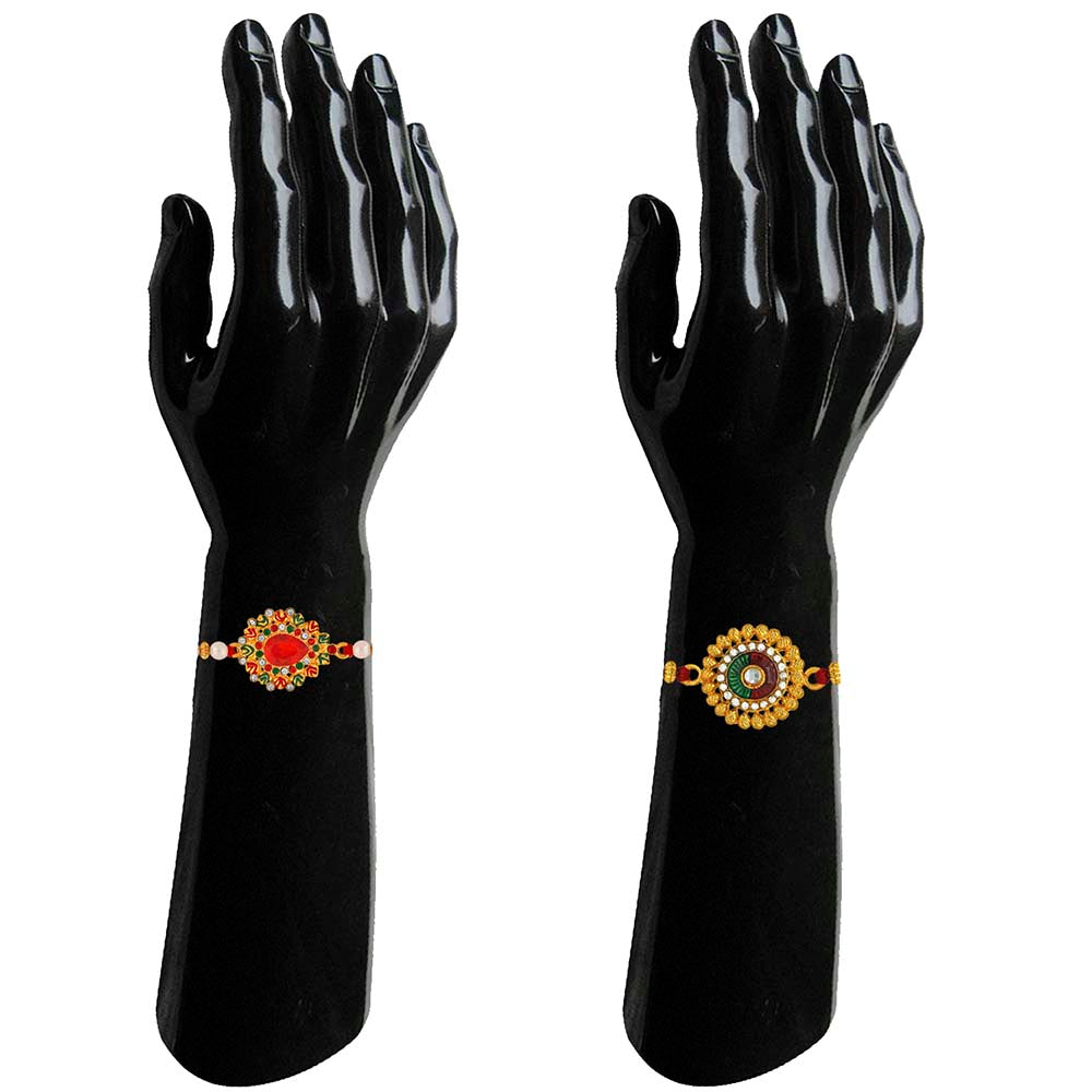 Mahi Combo of Designer Floral Rakhis for Men (RCO1105354M)