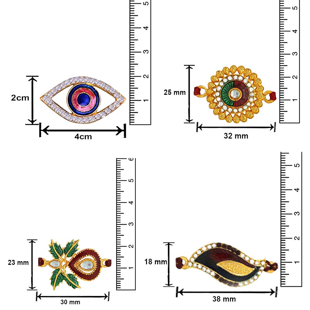 Mahi Combo of Classic Multicolor Crystals Rakhi for Beloved Brother /Bhaiya (RCO1105419M)