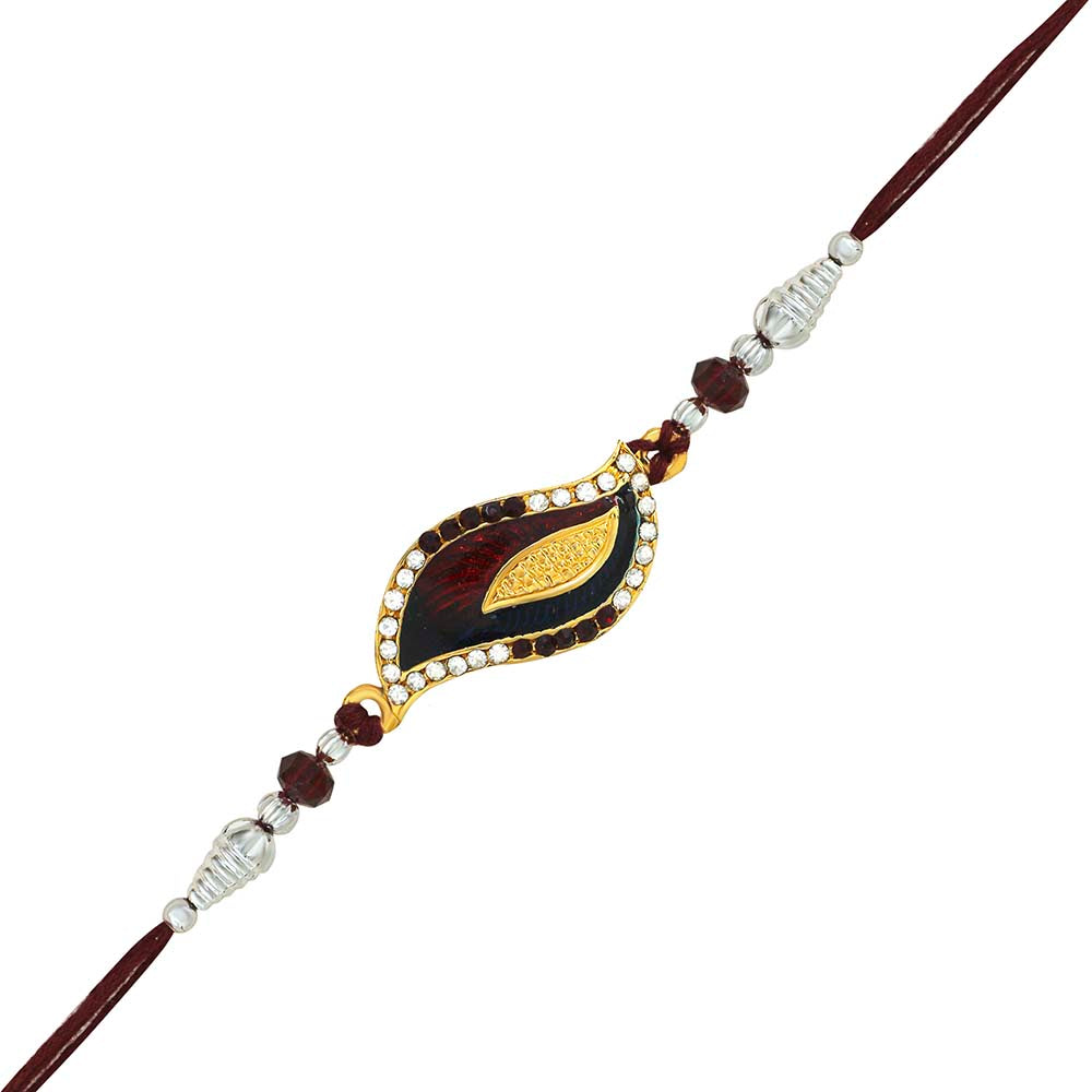 Mahi Combo of Classic Designer Multicolor Crystals Rakhi for Beloved Brother /Bhaiya (RCO1105425M)