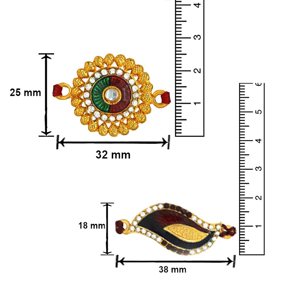 Mahi Combo of Classic Designer Multicolor Crystals Rakhi for Beloved Brother /Bhaiya (RCO1105425M)